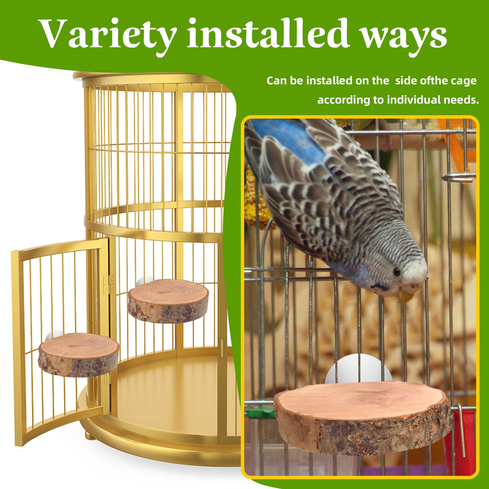 CZWESTC 3-inch round perch demonstrates compact size ideal for Conures and Budgies.