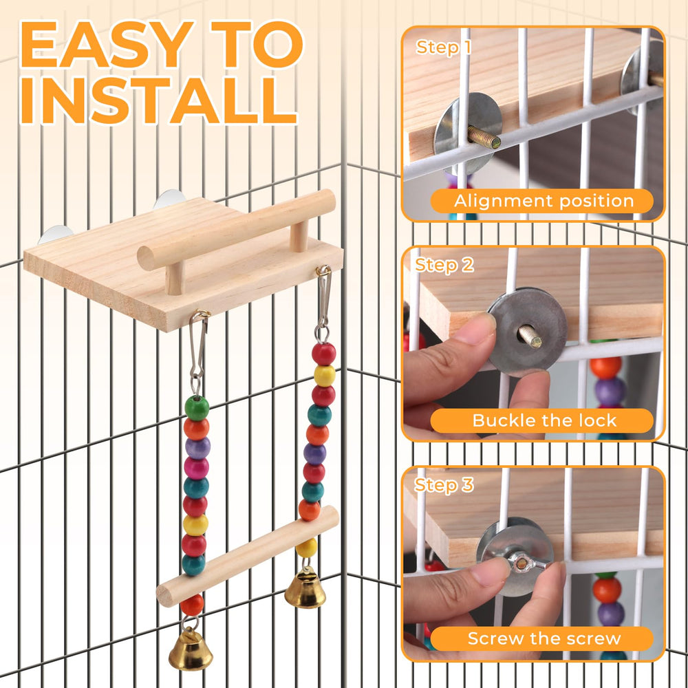 CZWESTC spacious-platform offers larger rest area for small birds to stretch.