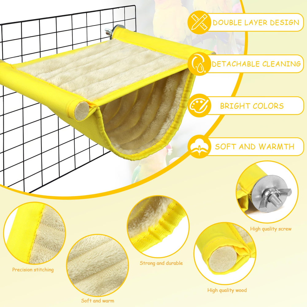 CZWESTC upper hammock measures 6.8 by 5 inches for small birds.