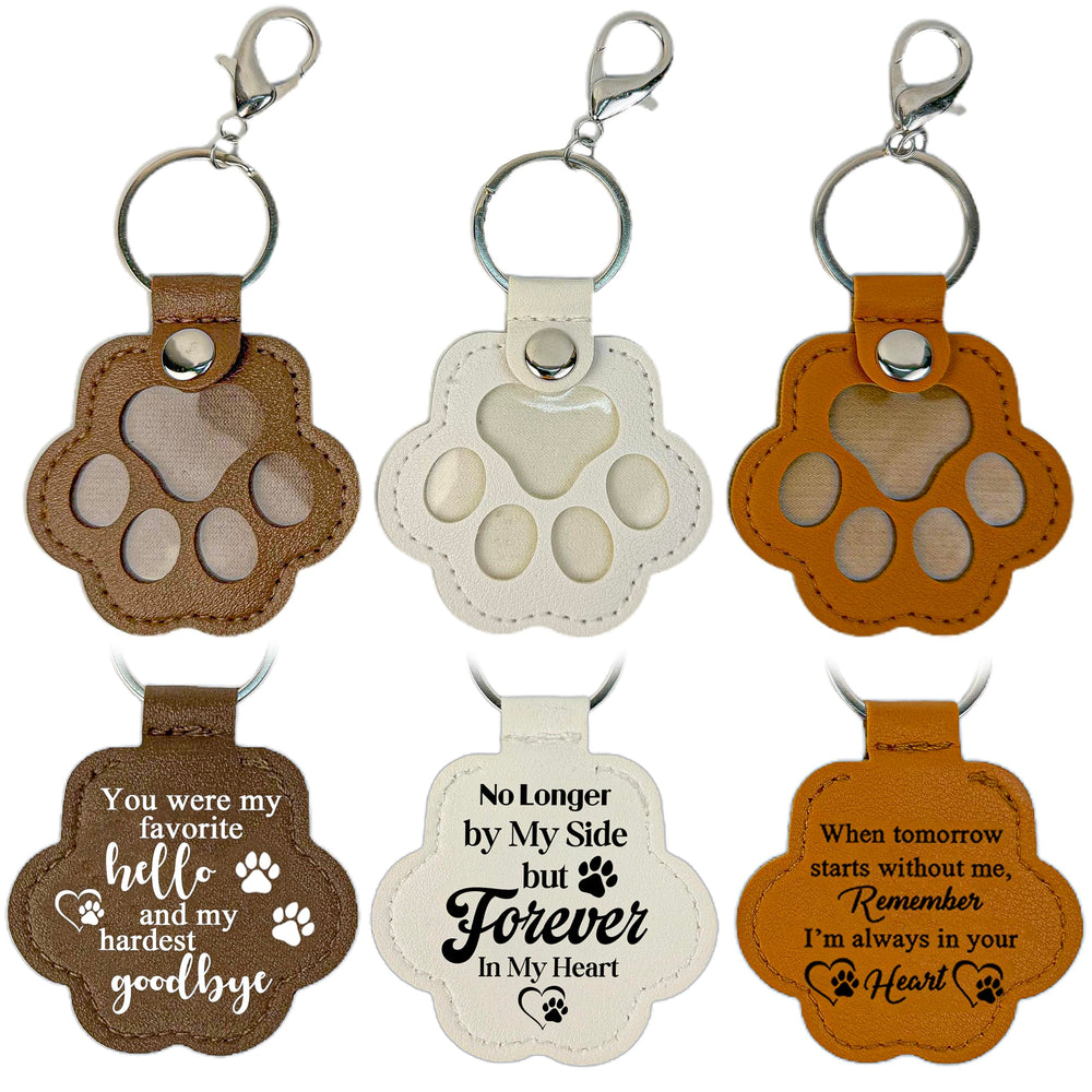 D95COCC paw keychain leather pawshape keepsake for pet memory on the go