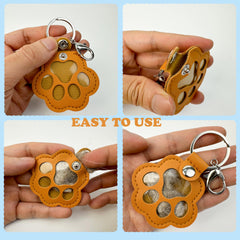 D95COCC paw keychain transparent-window design highlights safe fur storage and display
