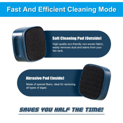 DaToo mini scrubber inside-glass action highlighting quick cleaning from outside the tank