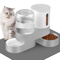 DAAMENT 2-in-1 automatic cat feeder front view showing space-saving design.