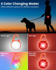 DAAMENT dog collar light orange, side view, highlights side profile for cyclists and runners.