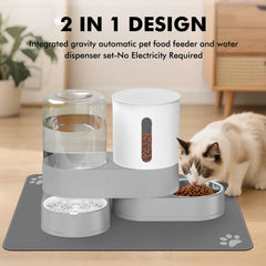 DAAMENT 360-degree rotatable bowls demonstrate adjustable placement to minimize spills.