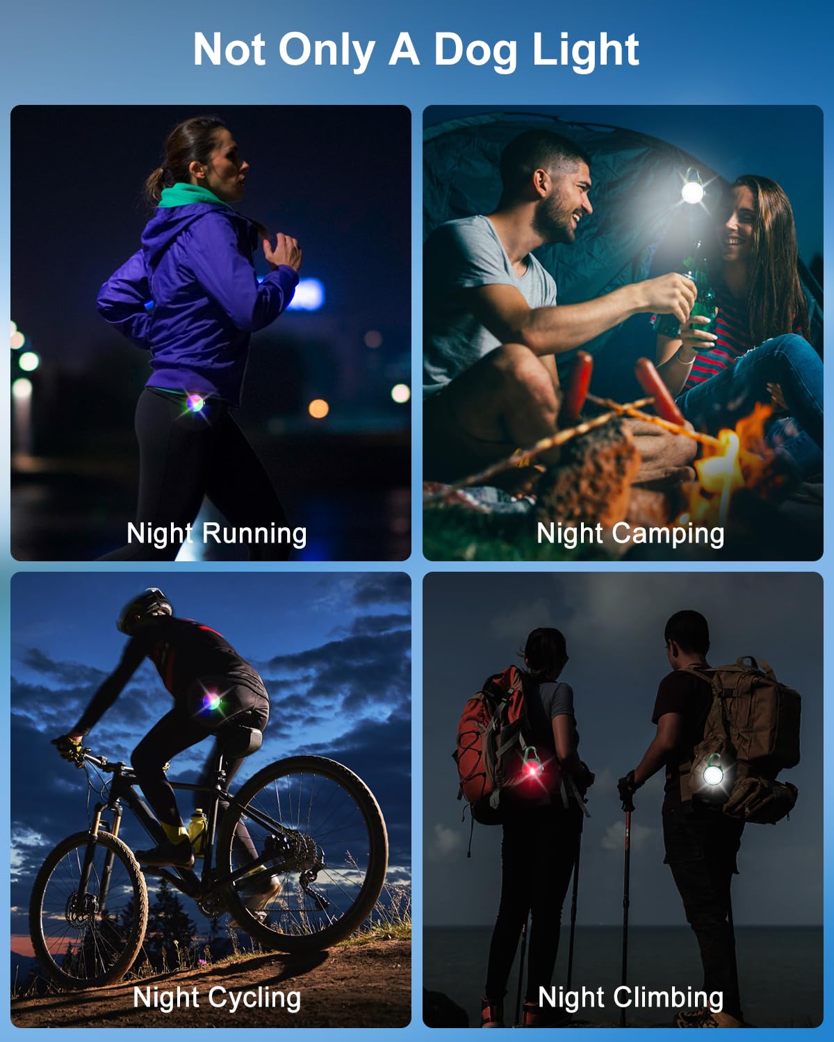 DAAMENT dog collar light charges in two hours with up to 25 hours runtime.
