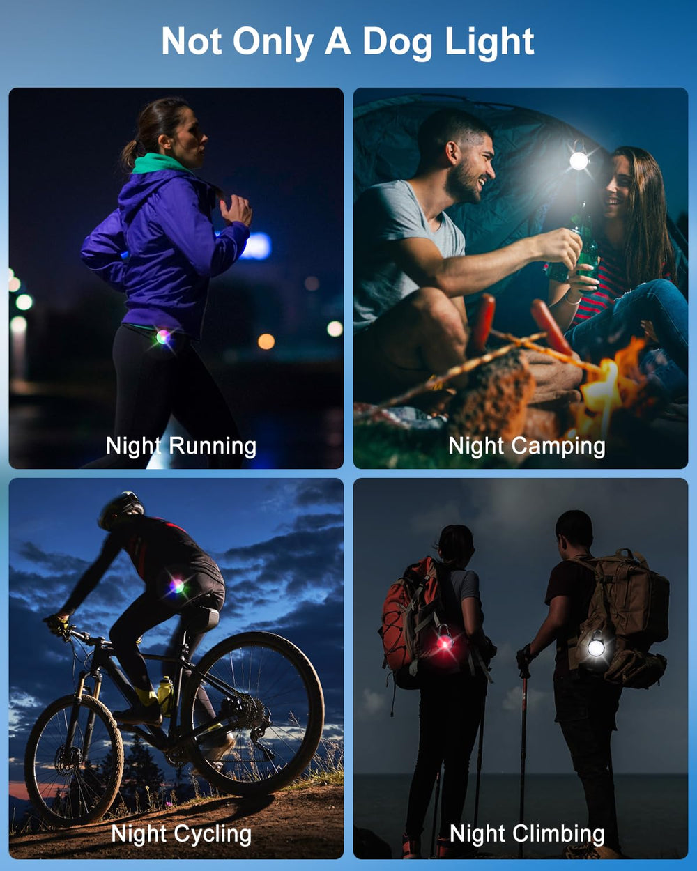 DAAMENT rechargeable dog light with quick charge and long runtime