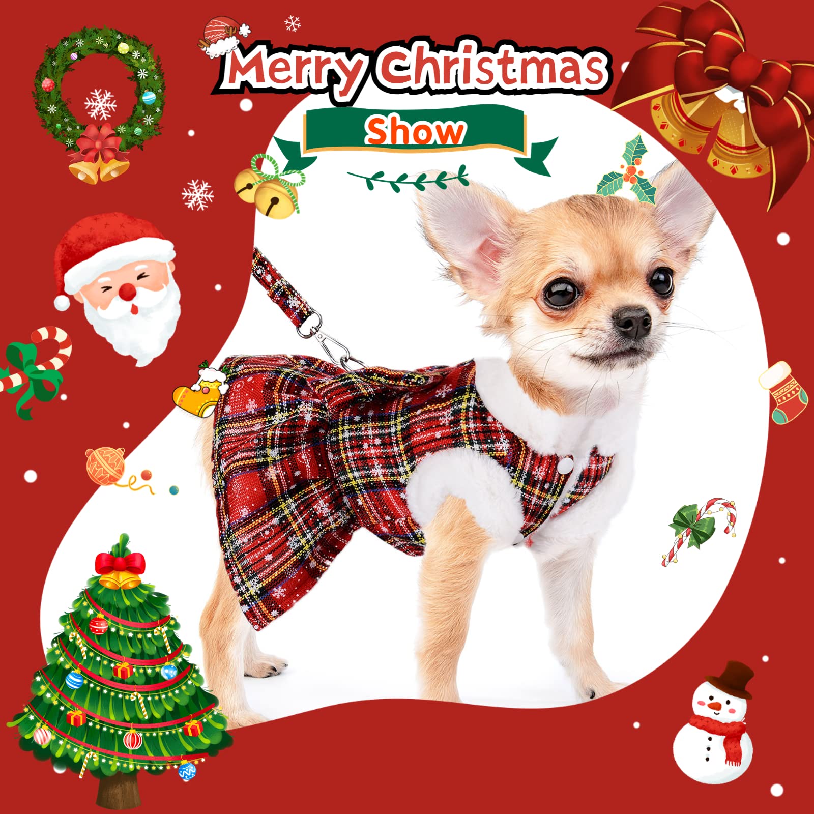 DaFuEn dog sweater dress size small fits Chihuahua and Yorkie.