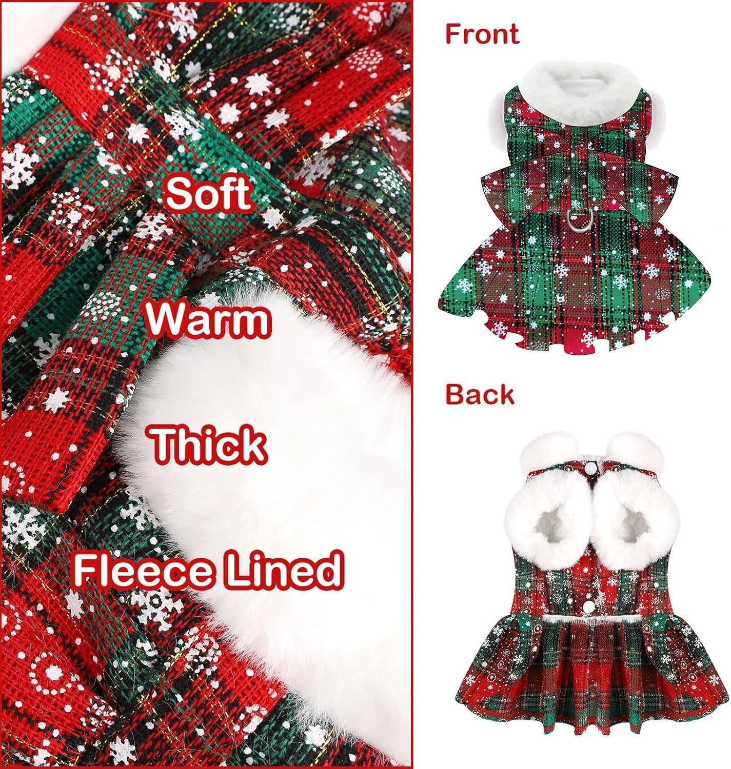 DaFuEn winter dress with snaps offers easy on off.