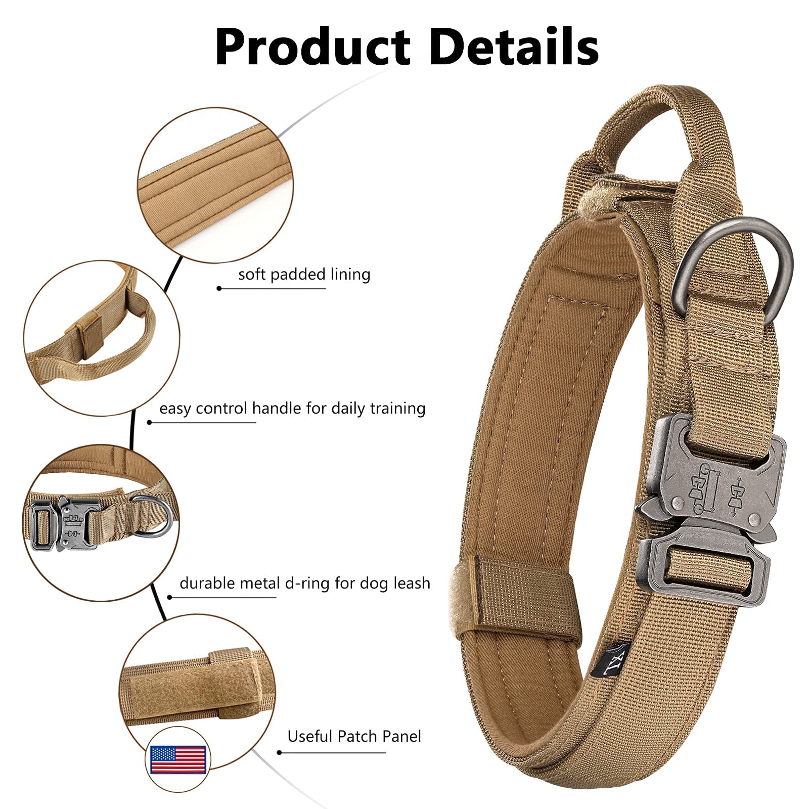 DAGANXI tactical dog collar airtags case ready for safe tracking