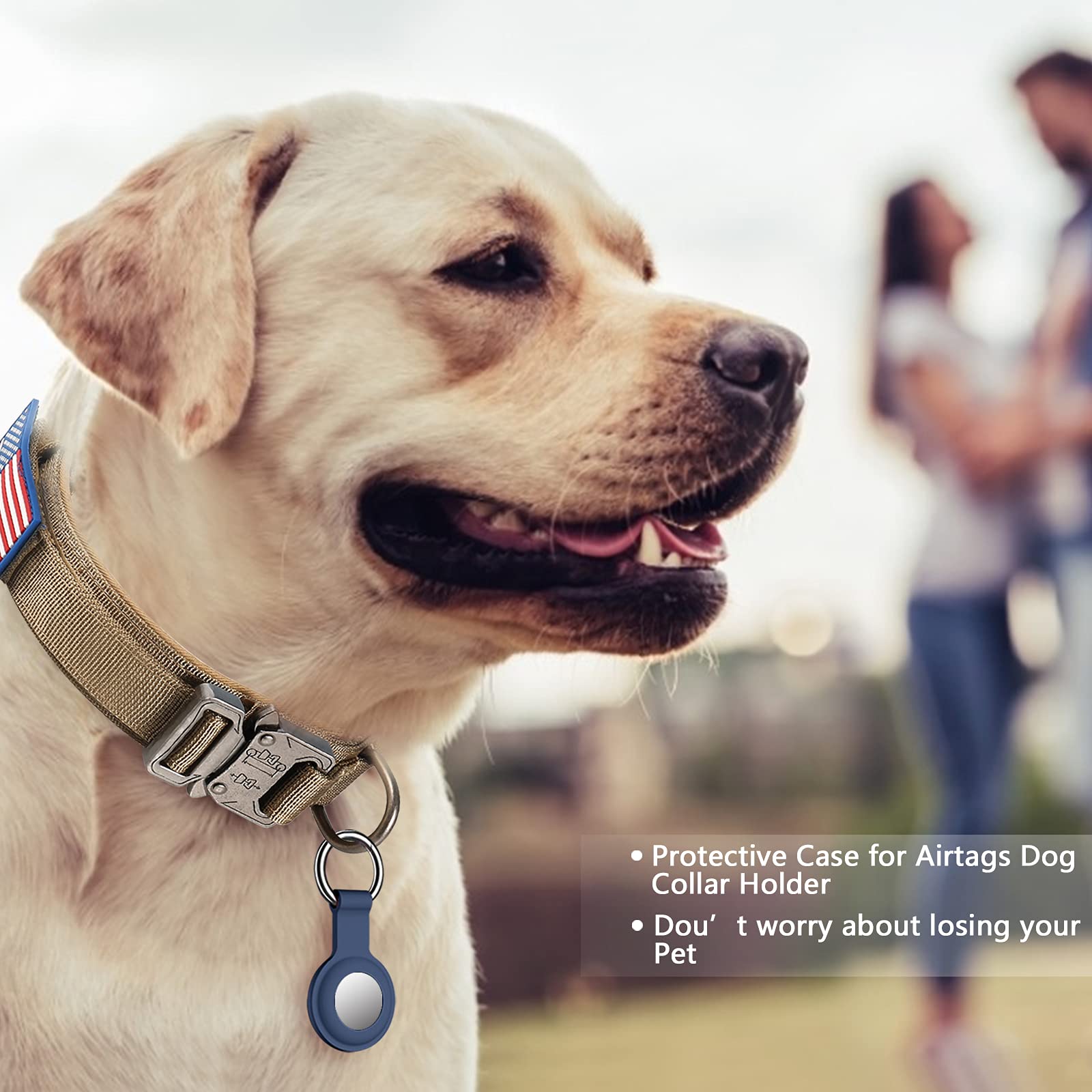 DAGANXI tactical dog collar control handle demonstrates secure grip for training and hiking sessions