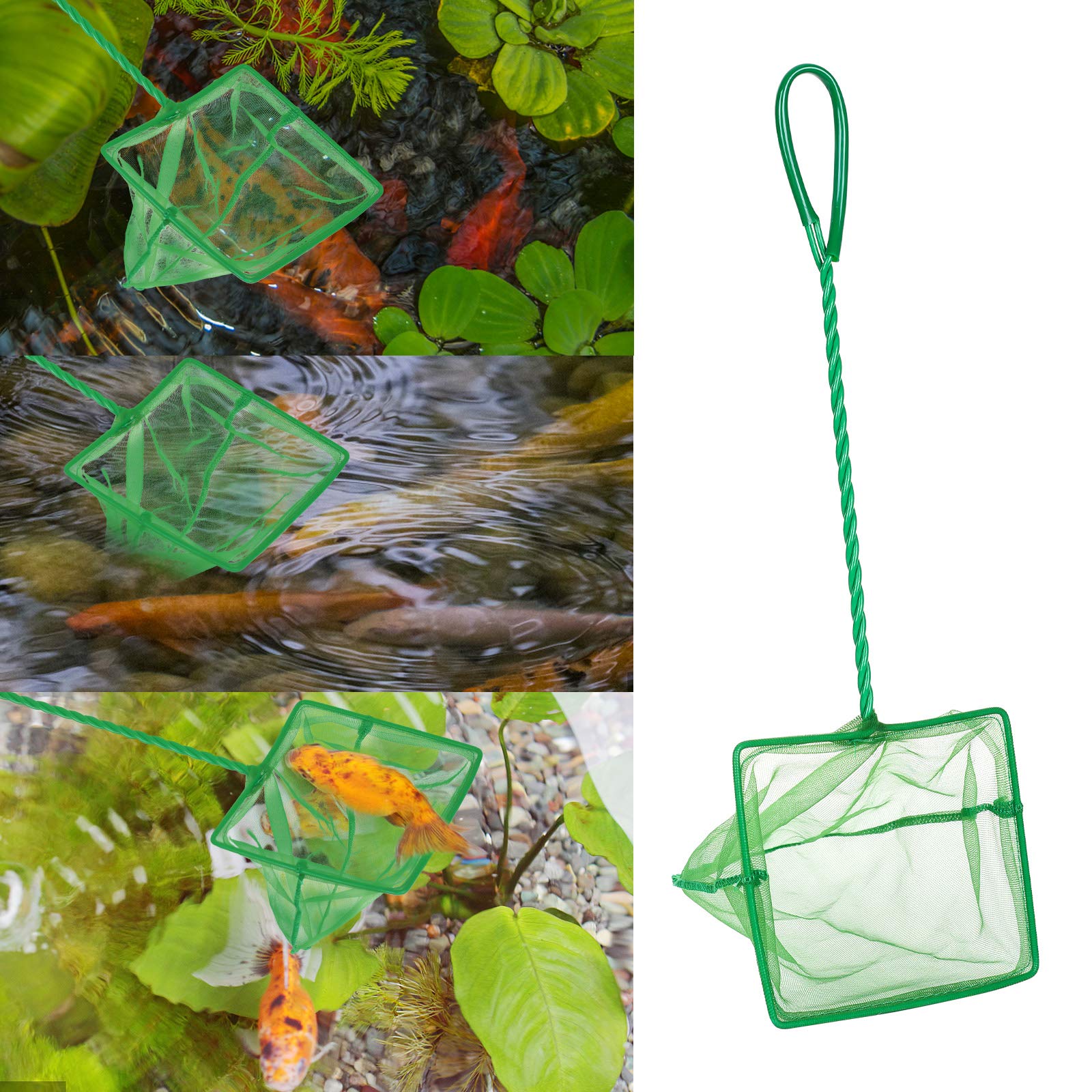 DAGUANZHI soft-mesh green net, gentle on fish and delicate decorations.