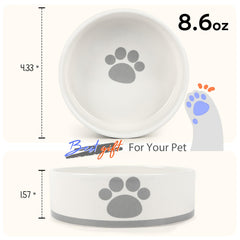 Dahaiwua ceramic dog bowl small top view highlights smooth glaze