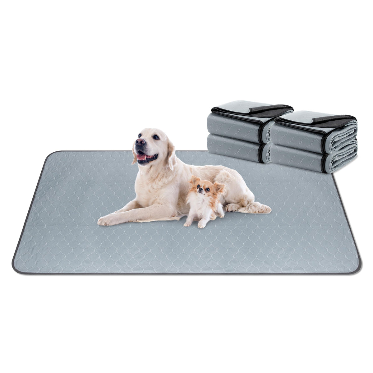 DAHAPYBOO extra-large pee pad showing waterproof surface for reusable use