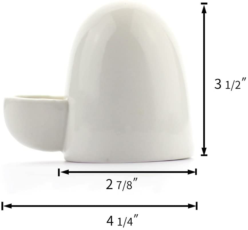 Dahey ceramic waterer 8oz glossy white emphasizing durability and clean design