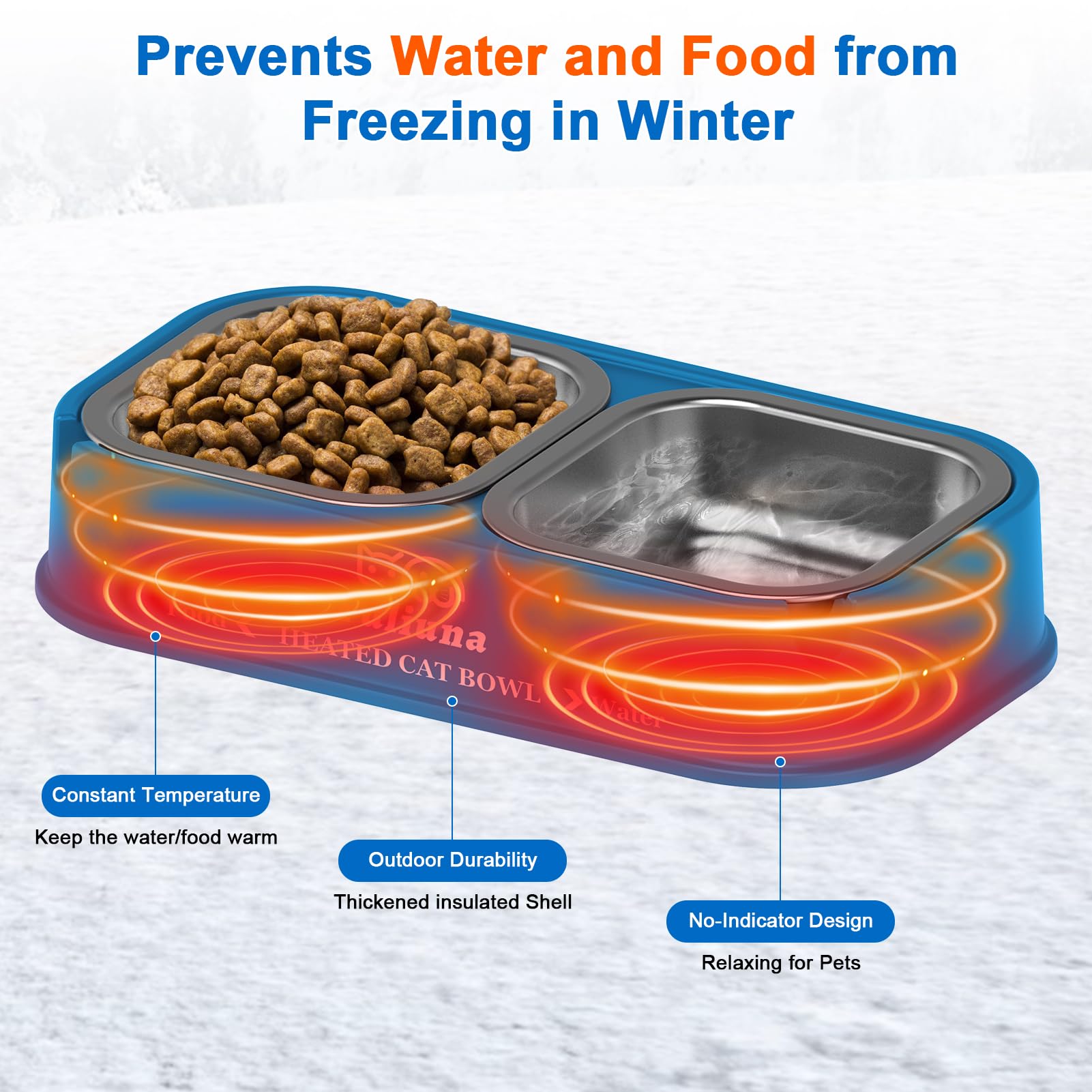 Dahivs heated cat bowl-anti-bite-cord emphasizes safety against chewing near the power cord.