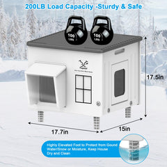 Dahivs Indestructible Heated Cat House interior provides cozy warmth for chilly nights.