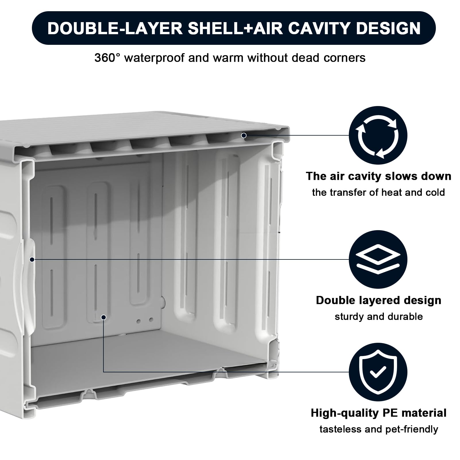 Dahivs Indestructible Heated Cat House multi-cat setup fits two or more.