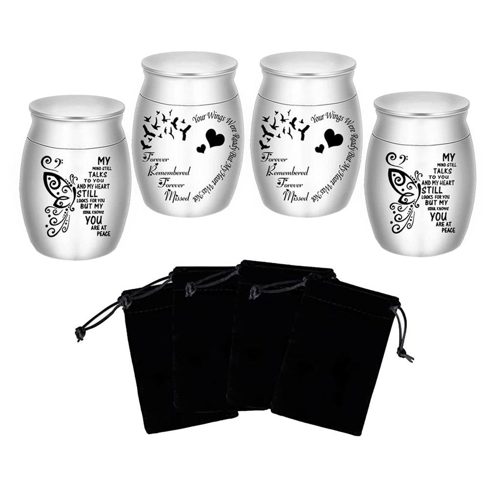 DAIFFUNE aluminium mini urns set-4 collection, compact keepsake for sharing memories.