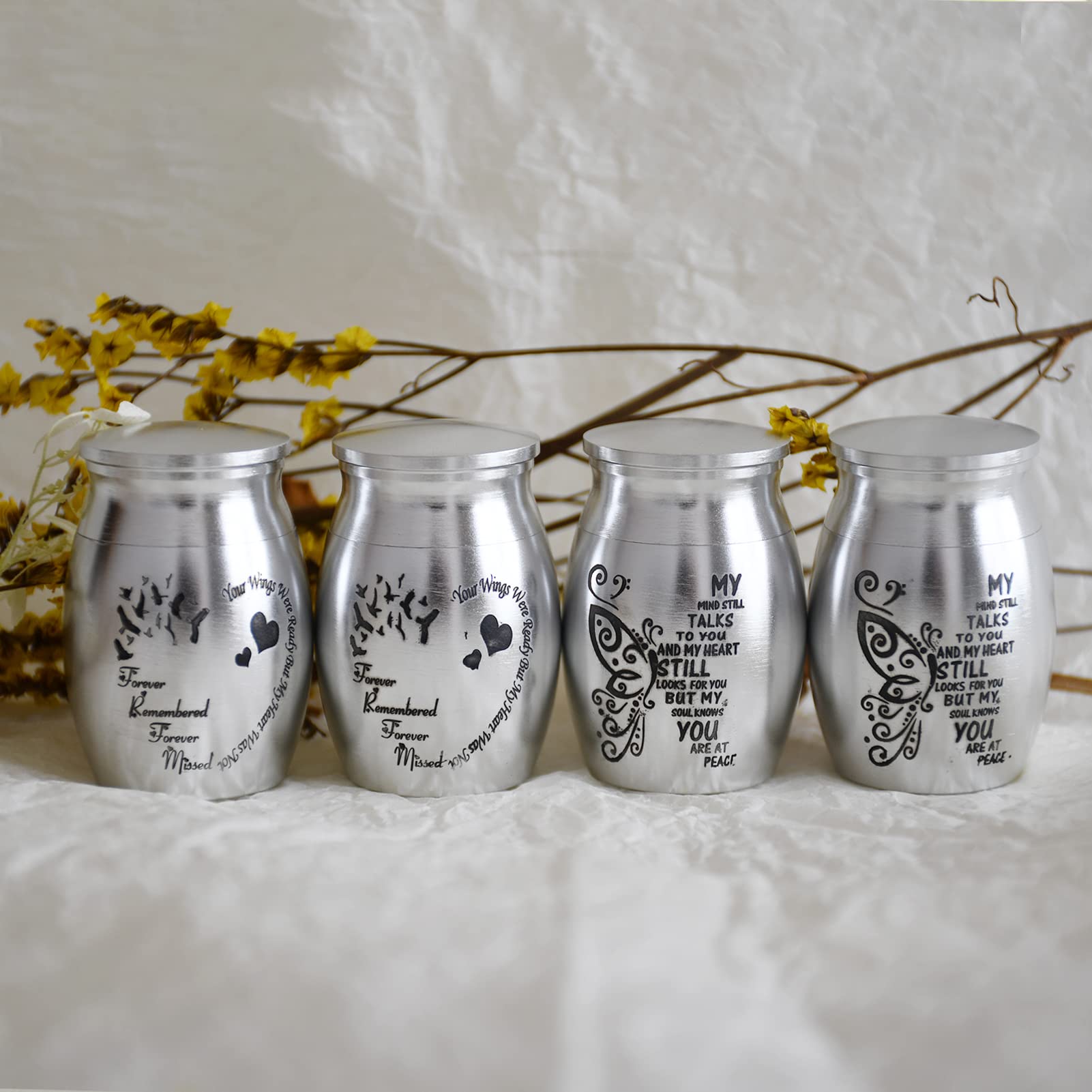 DAIFFUNE home-display mini urns, elegant memorial centerpiece for a shelf.