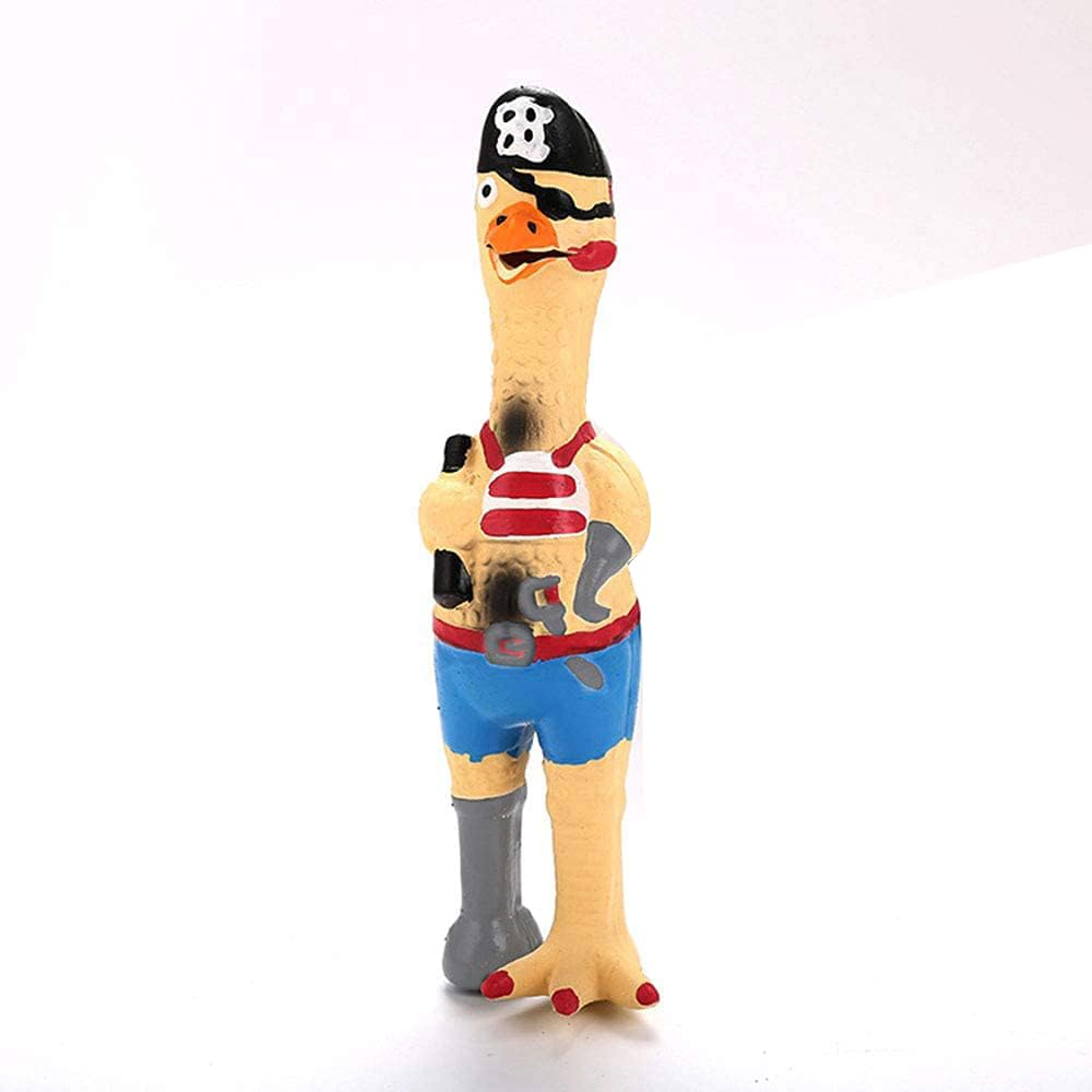 DAJOOEE Jooee Screaming Rubber Chicken toy front view for interactive play