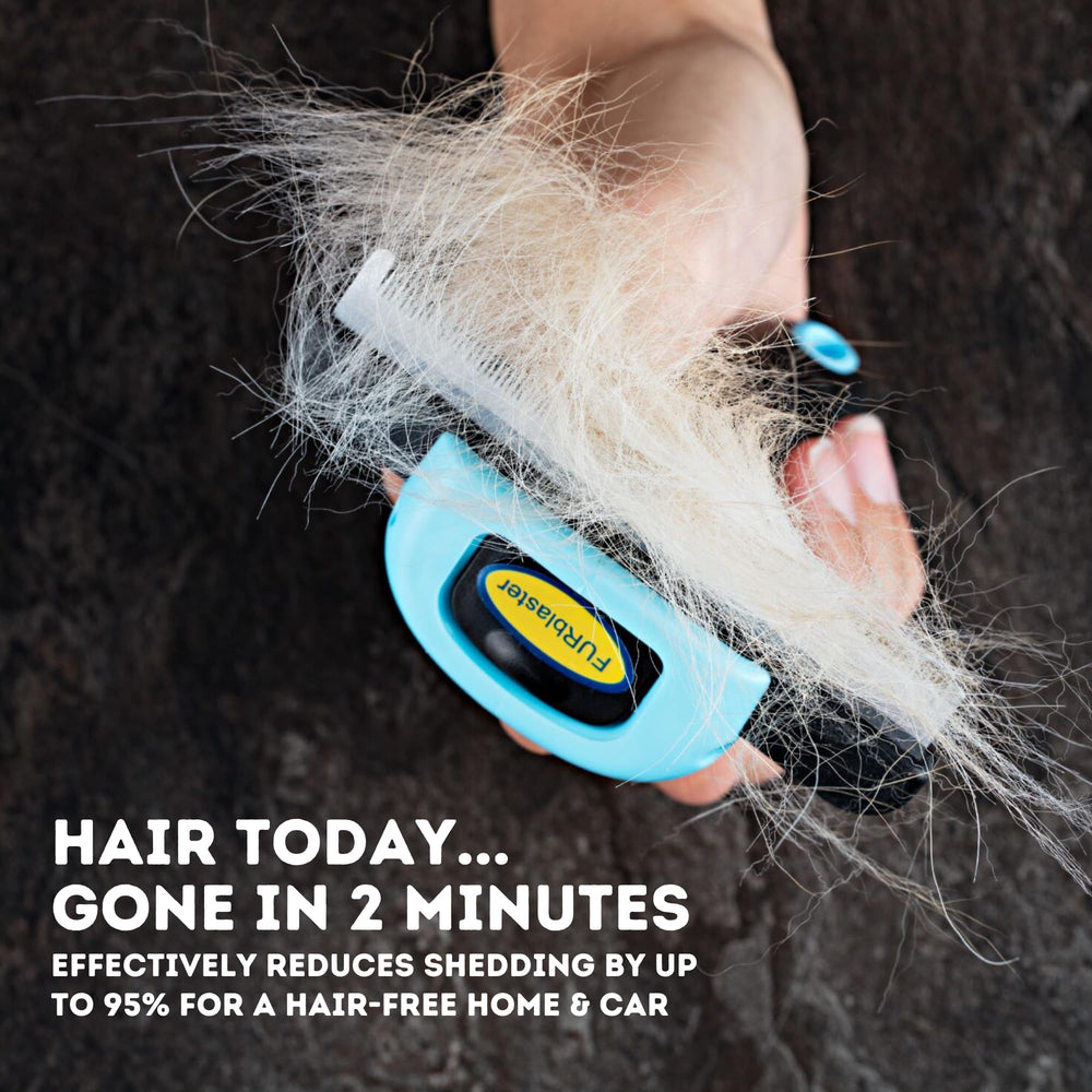 DakPets deshedding tool stainless steel blade captures loose fur efficiently during baths.