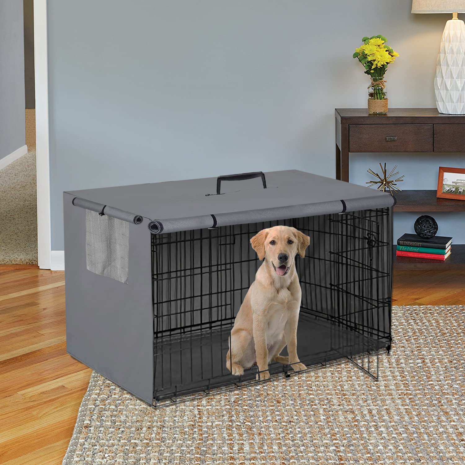 Dalema 36-inch dog crate cover weatherproof fabric made from 600D polyester.