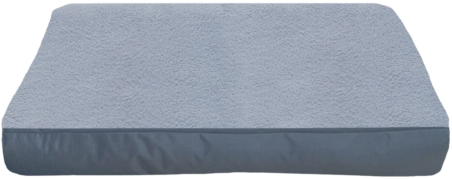 Dalema dog bed cover close-up shows fluffy grey plush top for cozy sleep surface.