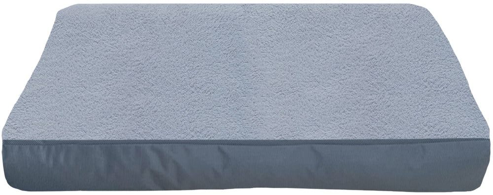Dalema dog bed cover close-up shows fluffy grey plush top for cozy sleep surface.