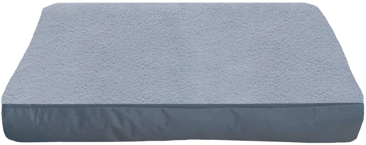 Dalema dog bed cover close-up shows fluffy grey plush top for cozy sleep surface.