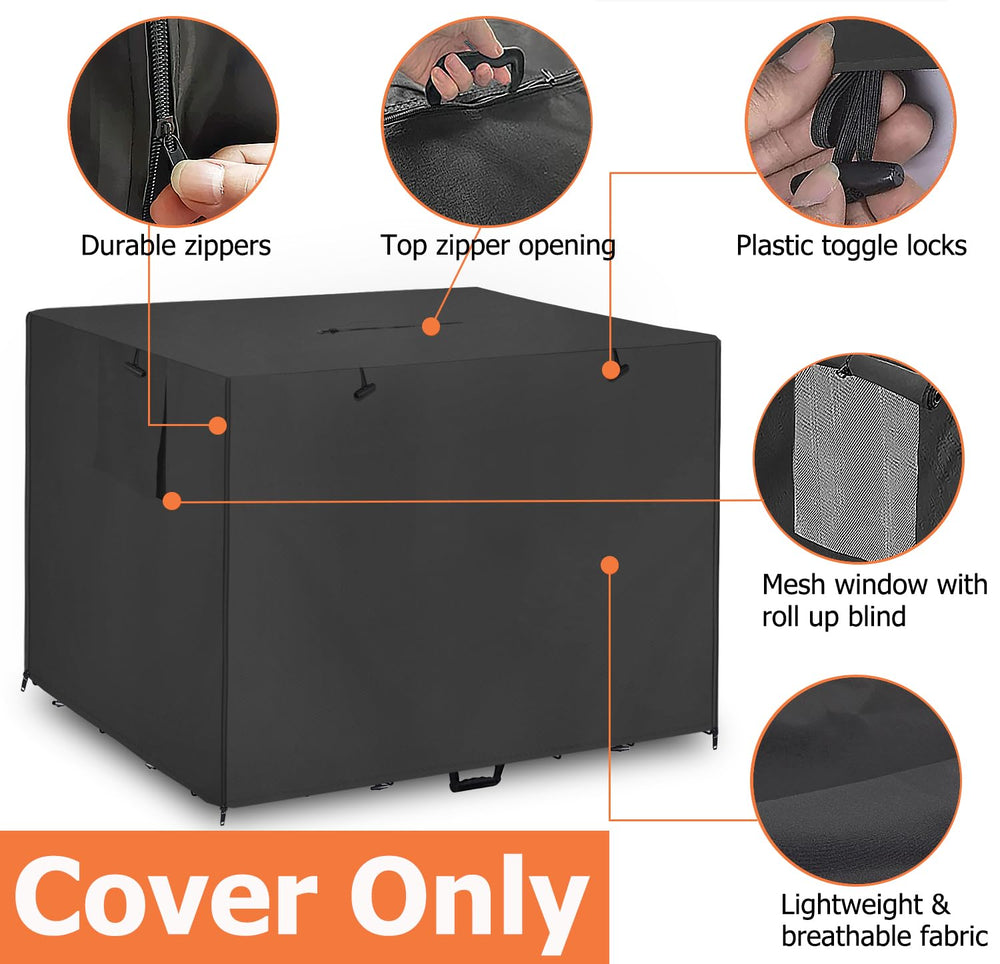 Dalema crate cover top zip opening enables easy lifting and movement.
