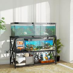 DALEMHOME 55-75 gallon tank stand front view showing large-capacity tabletop for big aquariums.