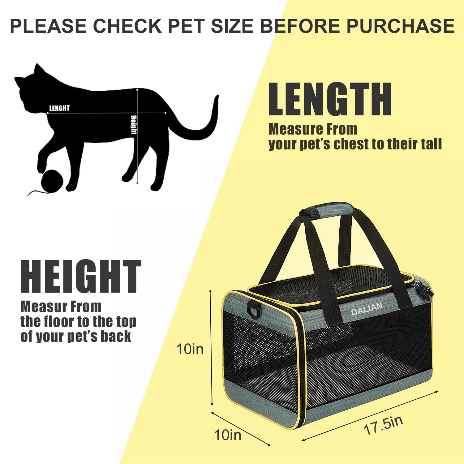 Dalian cat carrier interior plush padding offers pet comfort during journeys.