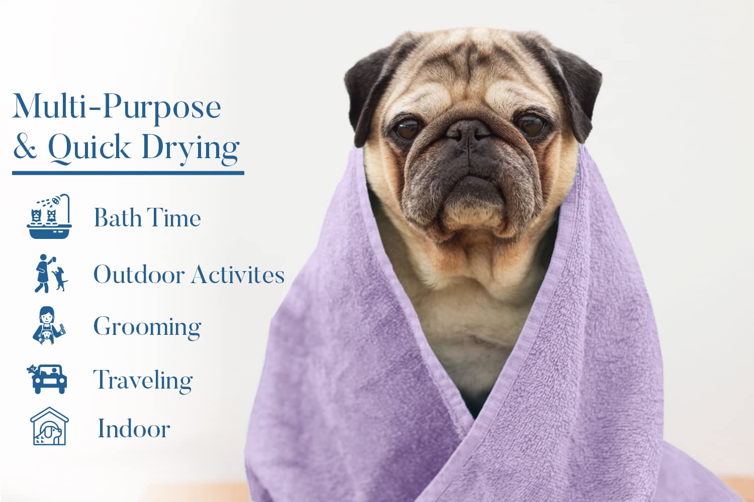 DAN RIVER dog towel quick-dry design helps grooming sessions stay on schedule.
