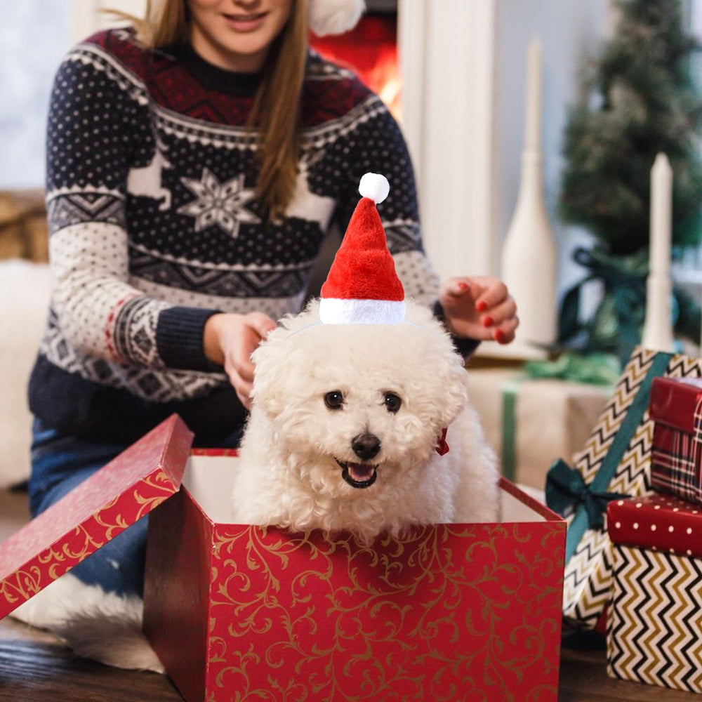 Dancepanda mini Santa hat red secure strap for comfortable wear.