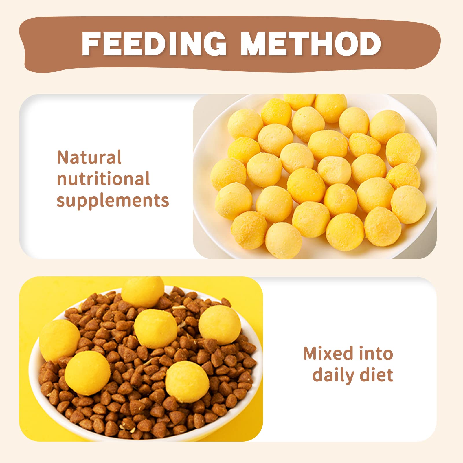 Dancing Tail cat dog treats egg yolk closeup showcases premium limited ingredients.
