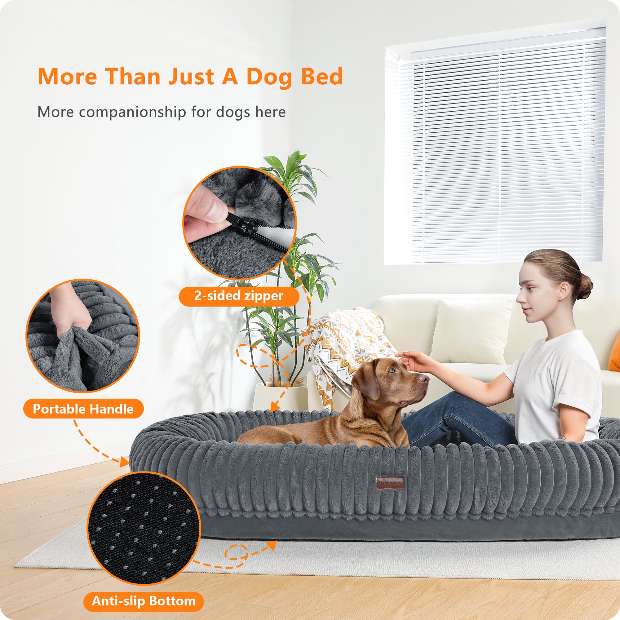 DANFOOZIO human-dog-bed egg crate foam contouring comfort