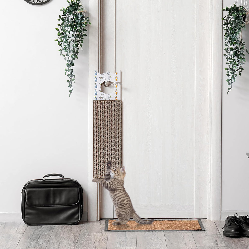 Dansydaisy cardboard texture image emphasizes sturdy safe material for gentle claws.