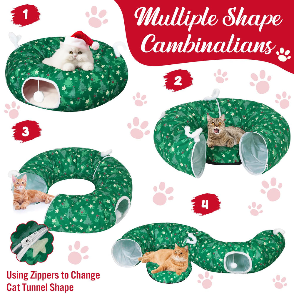 Dansydaisy cat-tunnel bendable-design enables flexible layouts for play.