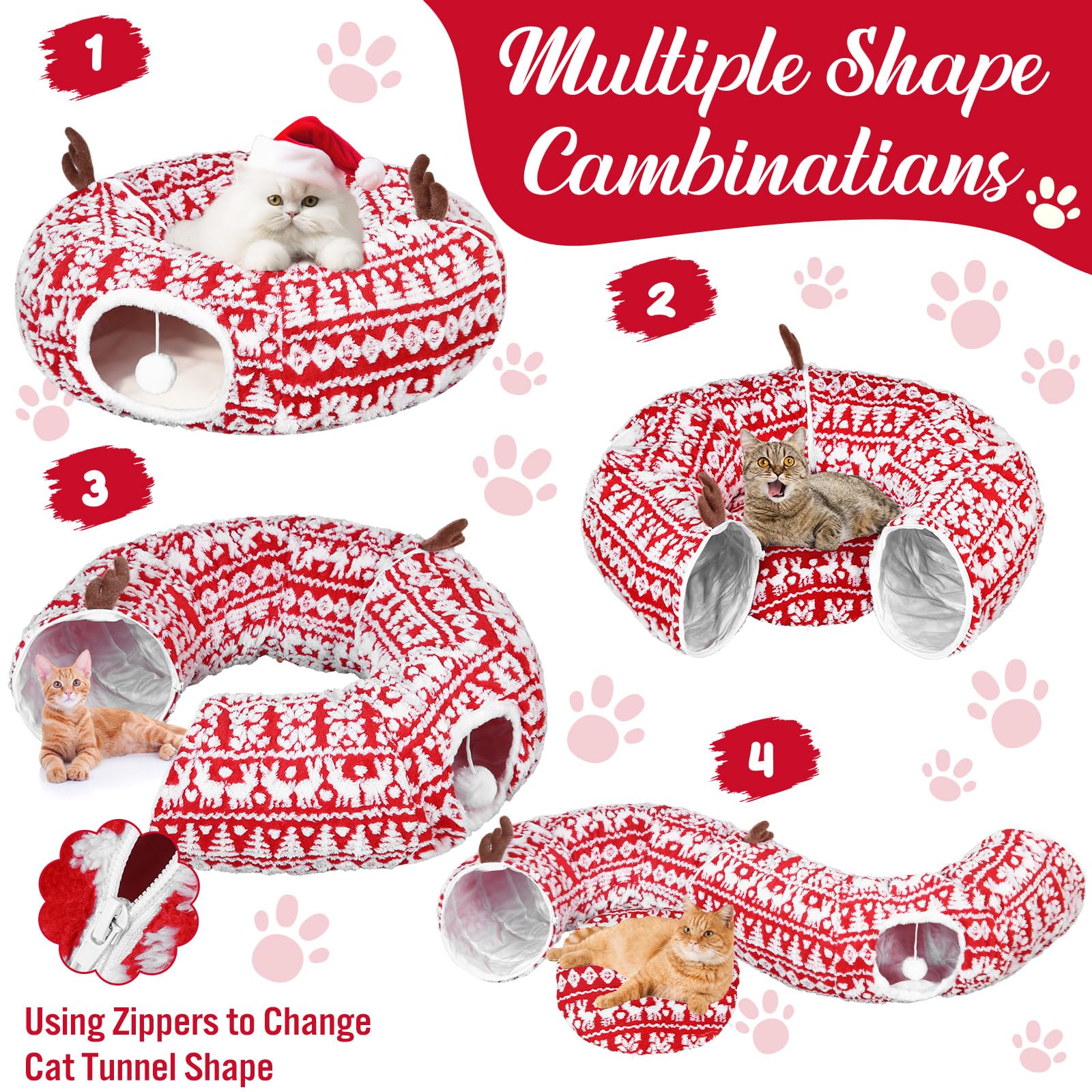 Dansydaisy cat tunnel bendable shape for varied layouts and exploration