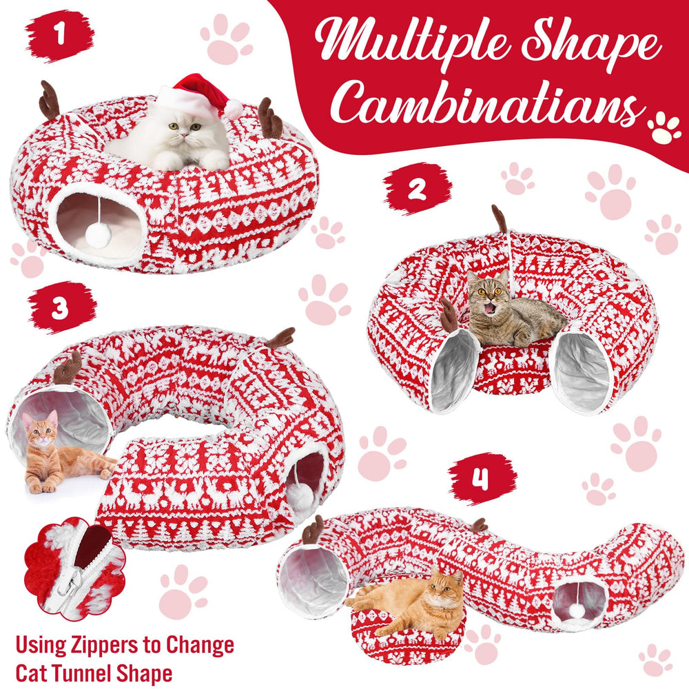 Dansydaisy cat tunnel bendable shape for varied layouts and exploration