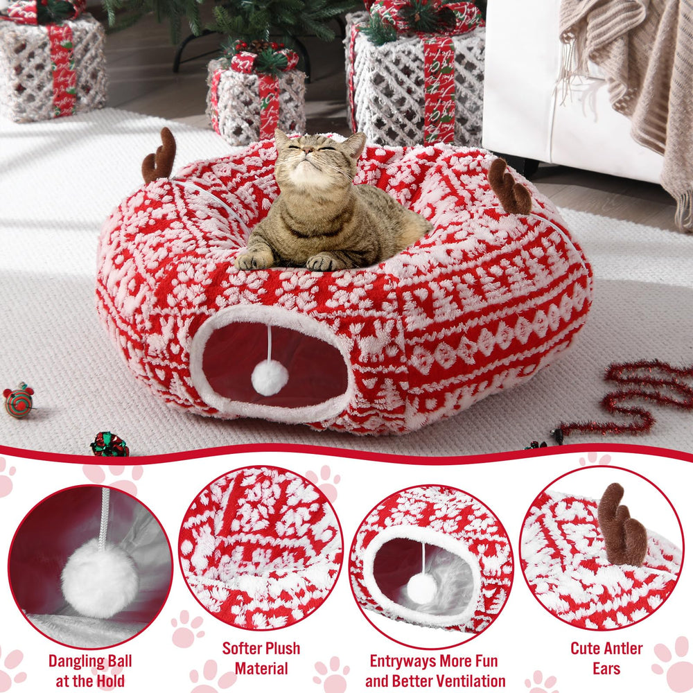 Dansydaisy cat tunnel plush material emphasizing soft, skin-friendly comfort