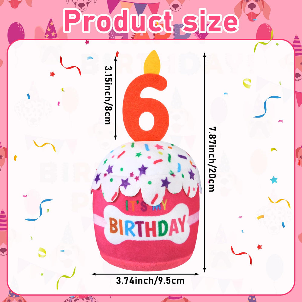Dansydaisy dog birthday cake toy pink 3d-candle-top, adds festive vibes to canine celebrations.