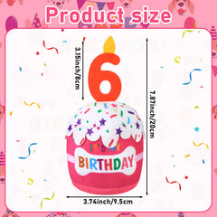 Dansydaisy dog birthday cake toy pink 3d-candle-top, adds festive vibes to canine celebrations.