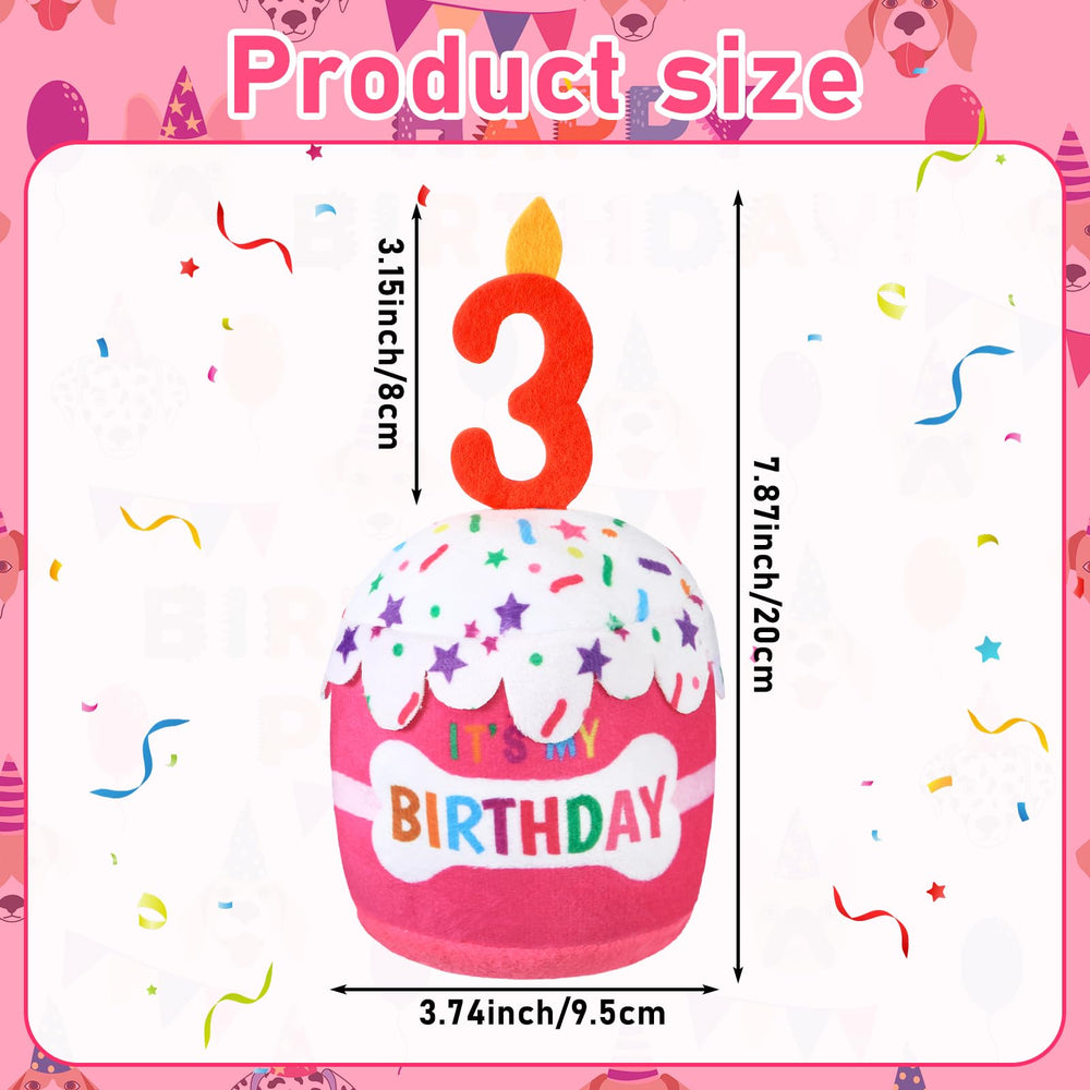 Dansydaisy dog birthday cake toy pink 3D design top highlighting cake motif for celebrations.