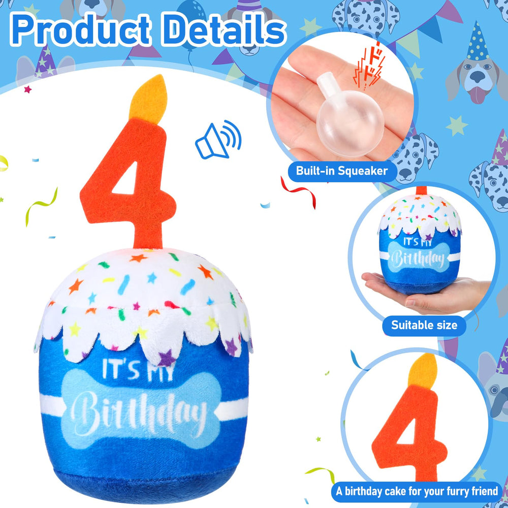 Dansydaisy dog birthday cake toy 3D top design for photos.