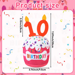 Dansydaisy dog birthday cake toy 3d top detail highlighting birthday theme