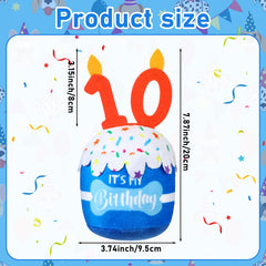 Dansydaisy dog birthday cake toy blue 3D top design highlights festive theme