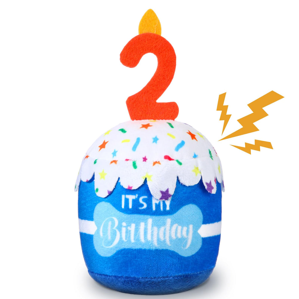 Dansydaisy dog birthday cake toy blue party decor for dogs of all sizes
