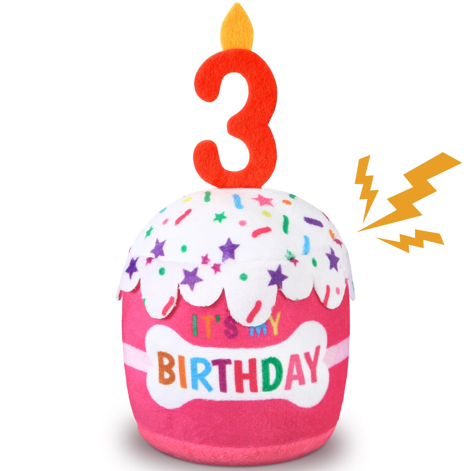 Dansydaisy dog birthday cake toy gift packaging ideal for party favors.
